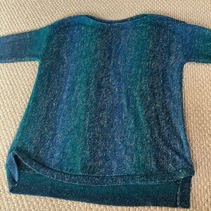 Westport 1962 Sweater Womens XL Blue Green Marled Ombre Pullover Knit